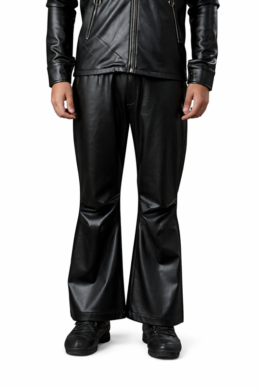 Black Leather Pants-Men