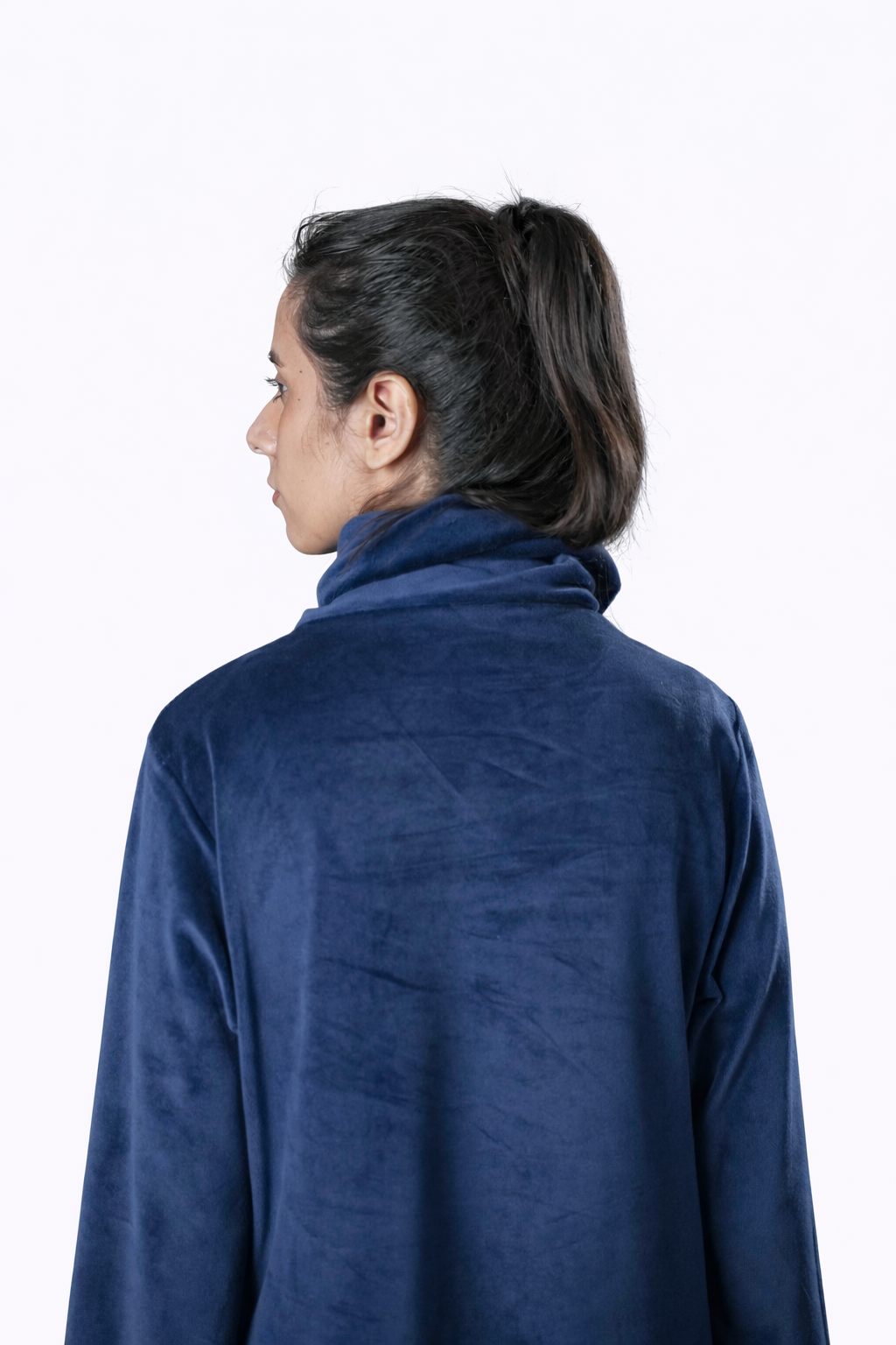 Blue Velvet Dress – Loose Fit – Women