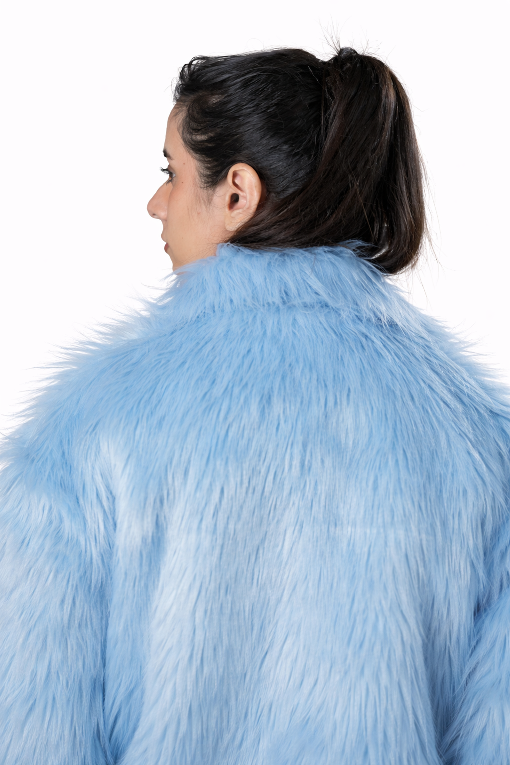 Blue Fur Jacket – Loose Fit – Women