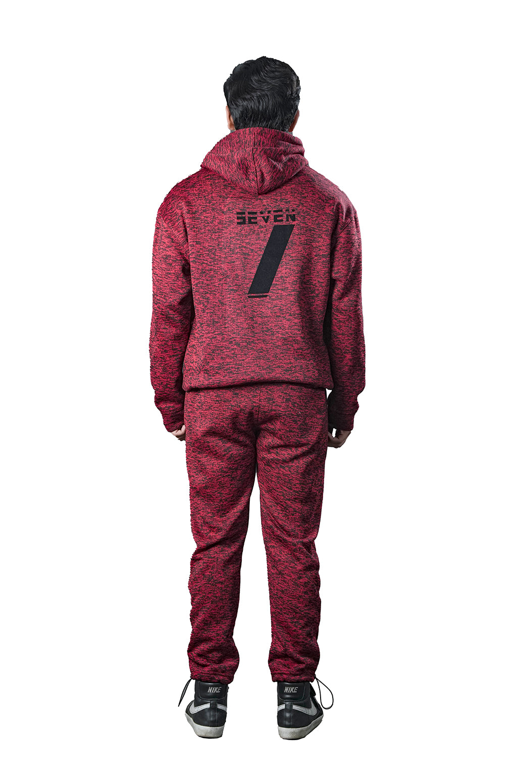 Red Textured Tracksuit – Loose Fit – Unisex