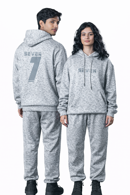 Grey Textured Tracksuit – Loose Fit – Unisex