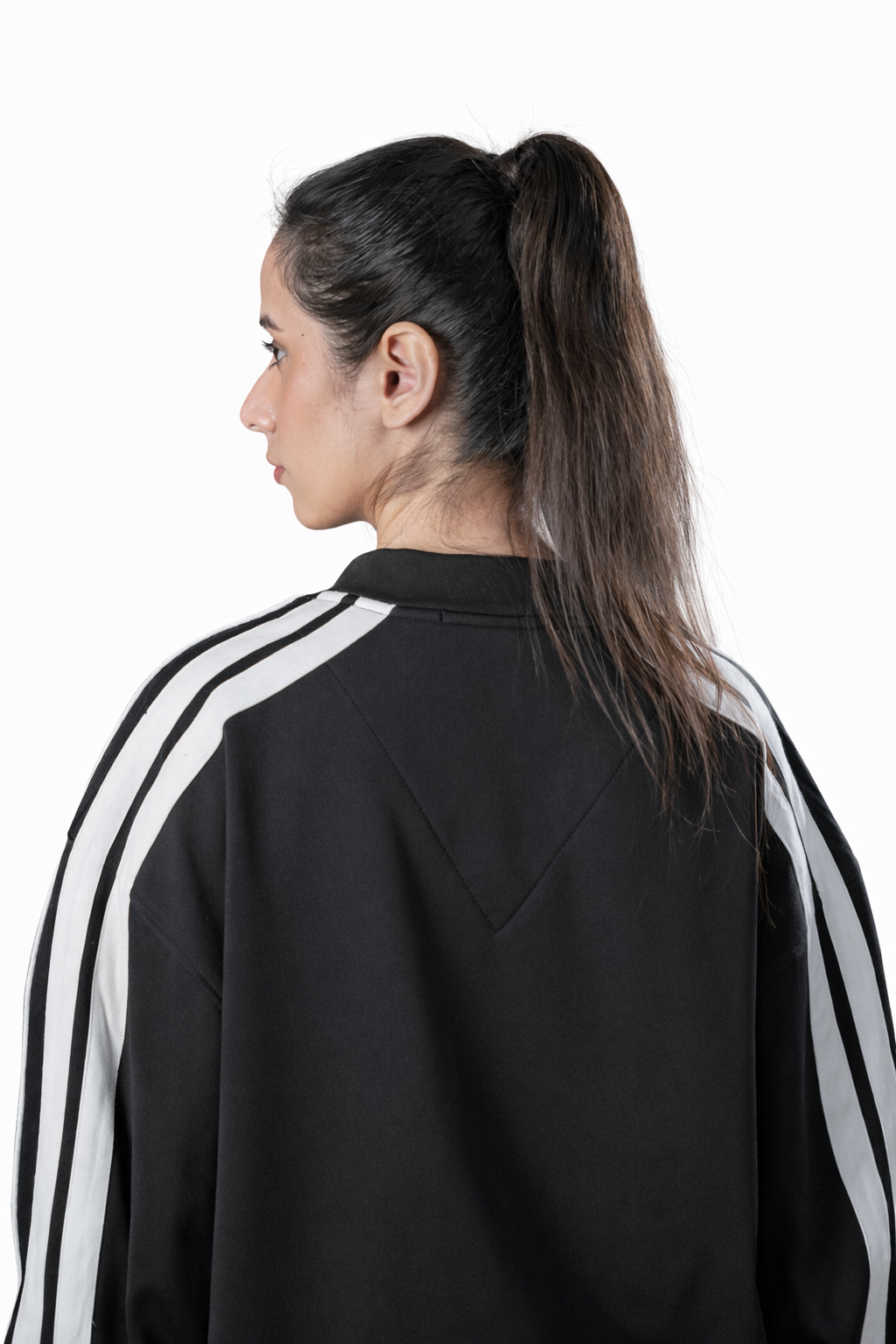 Black V-Neck Tracksuit – Loose Fit – Women