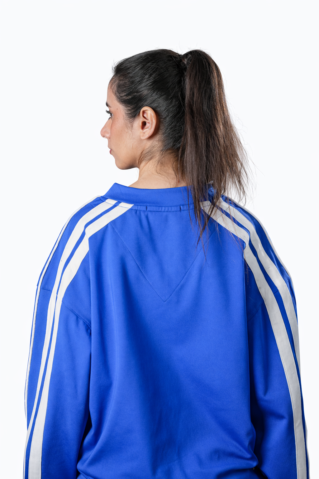 Blue V-Neck Tracksuit – Loose Fit – Women