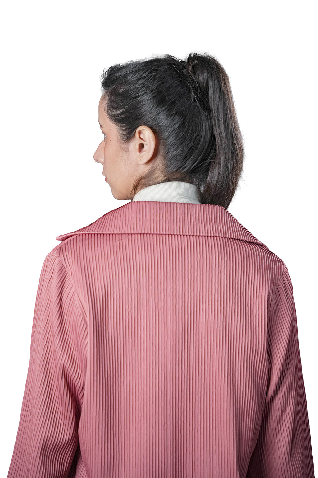 Pink Pleated Two-Piece Outfit – Loose Fit – Women