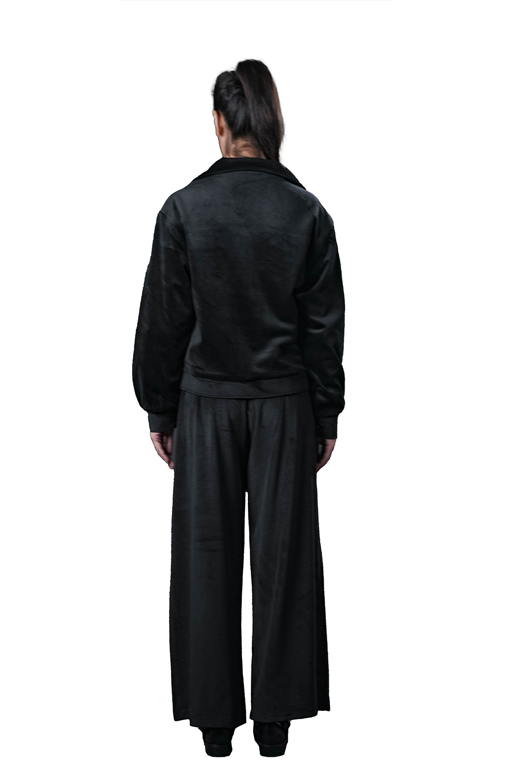 Black Velvet Co-Ord Set – Loose Fit – Women