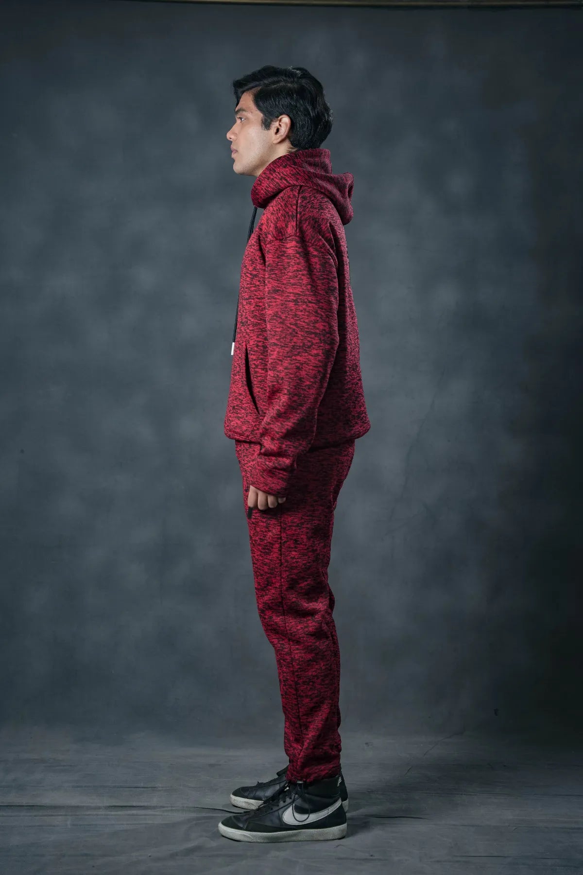 SEVEN Red Textured Tracksuit – Bold Winter Edition
