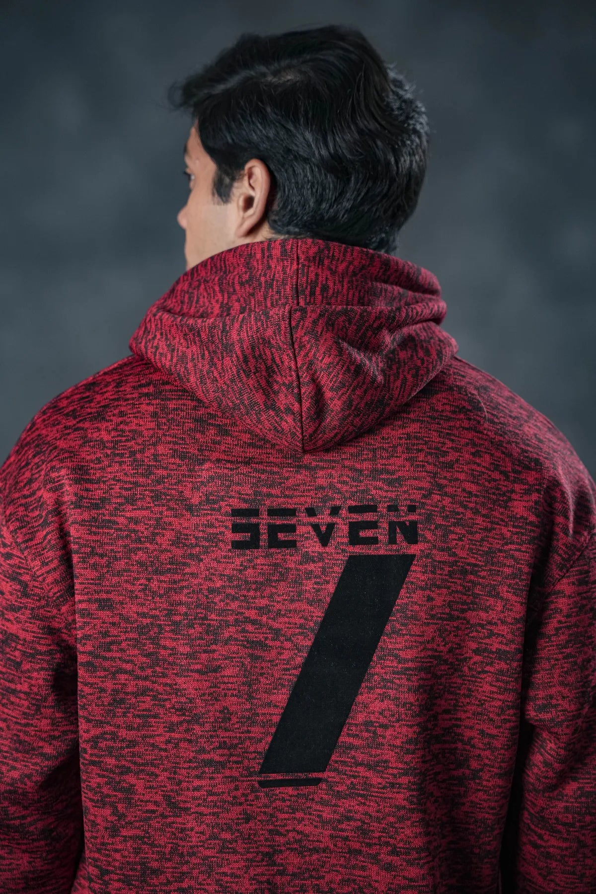 SEVEN Red Textured Tracksuit – Bold Winter Edition