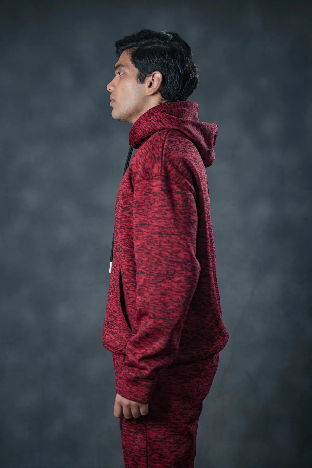 SEVEN Red Textured Tracksuit – Bold Winter Edition