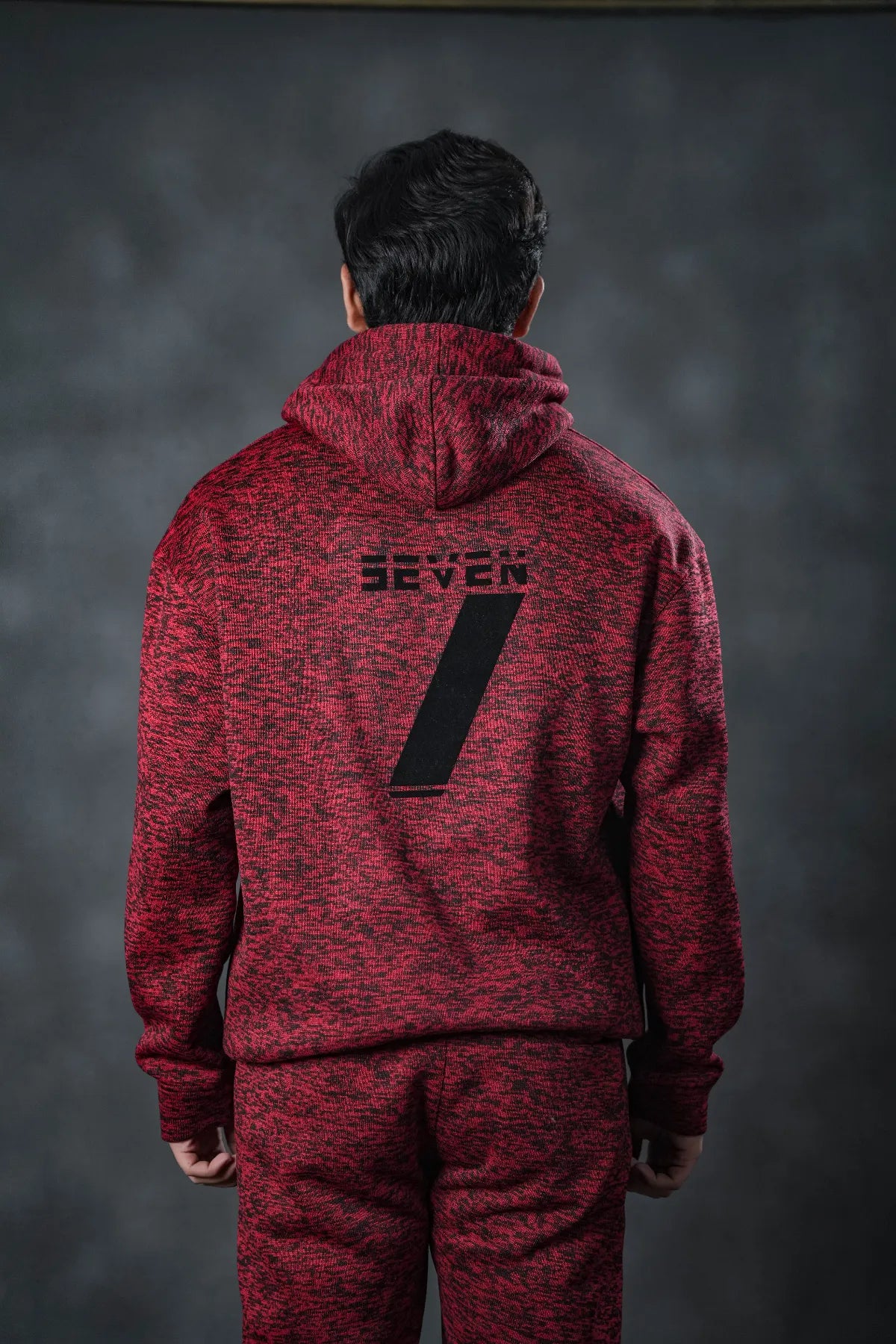 SEVEN Red Textured Tracksuit – Bold Winter Edition