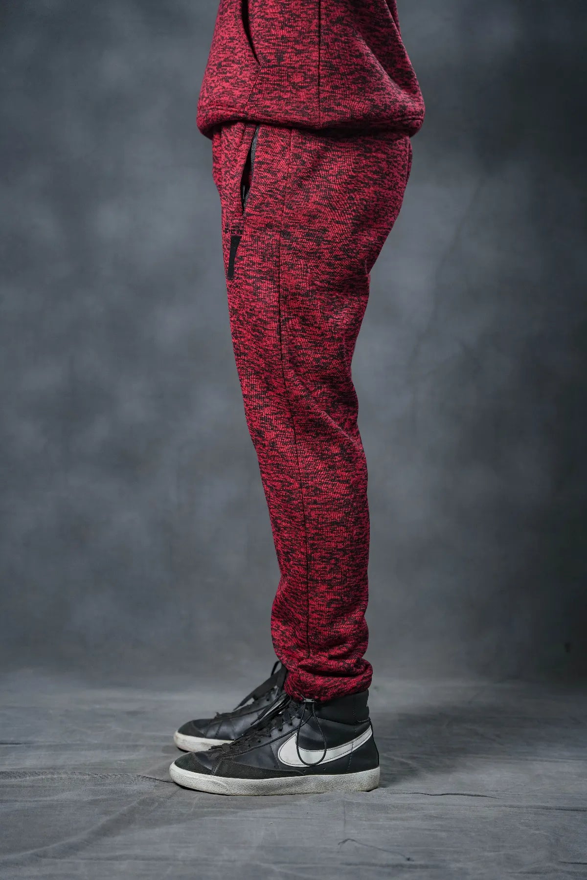 SEVEN Red Textured Tracksuit – Bold Winter Edition