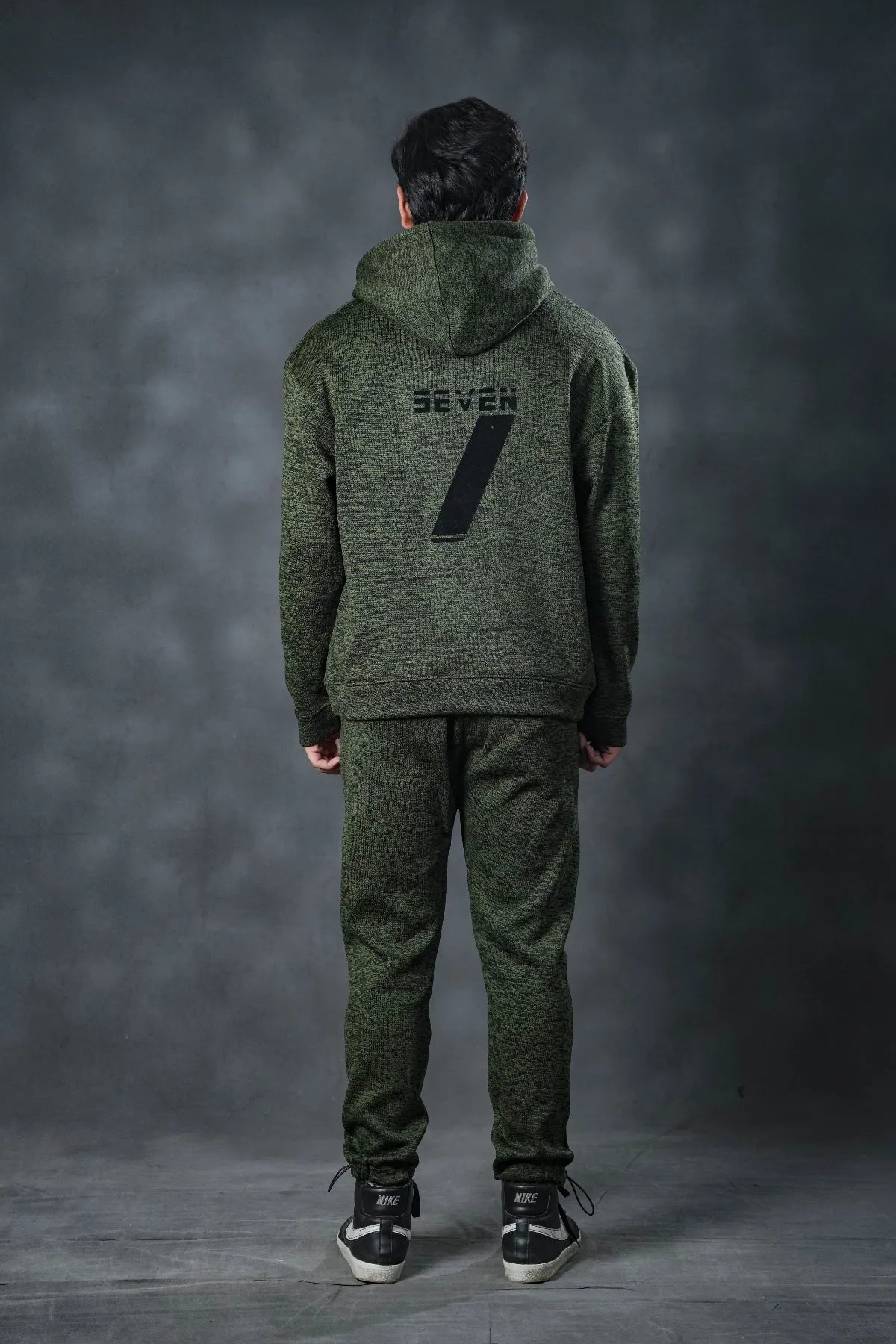 SEVEN Forest Green Textured Tracksuit - Deep Winter Edition