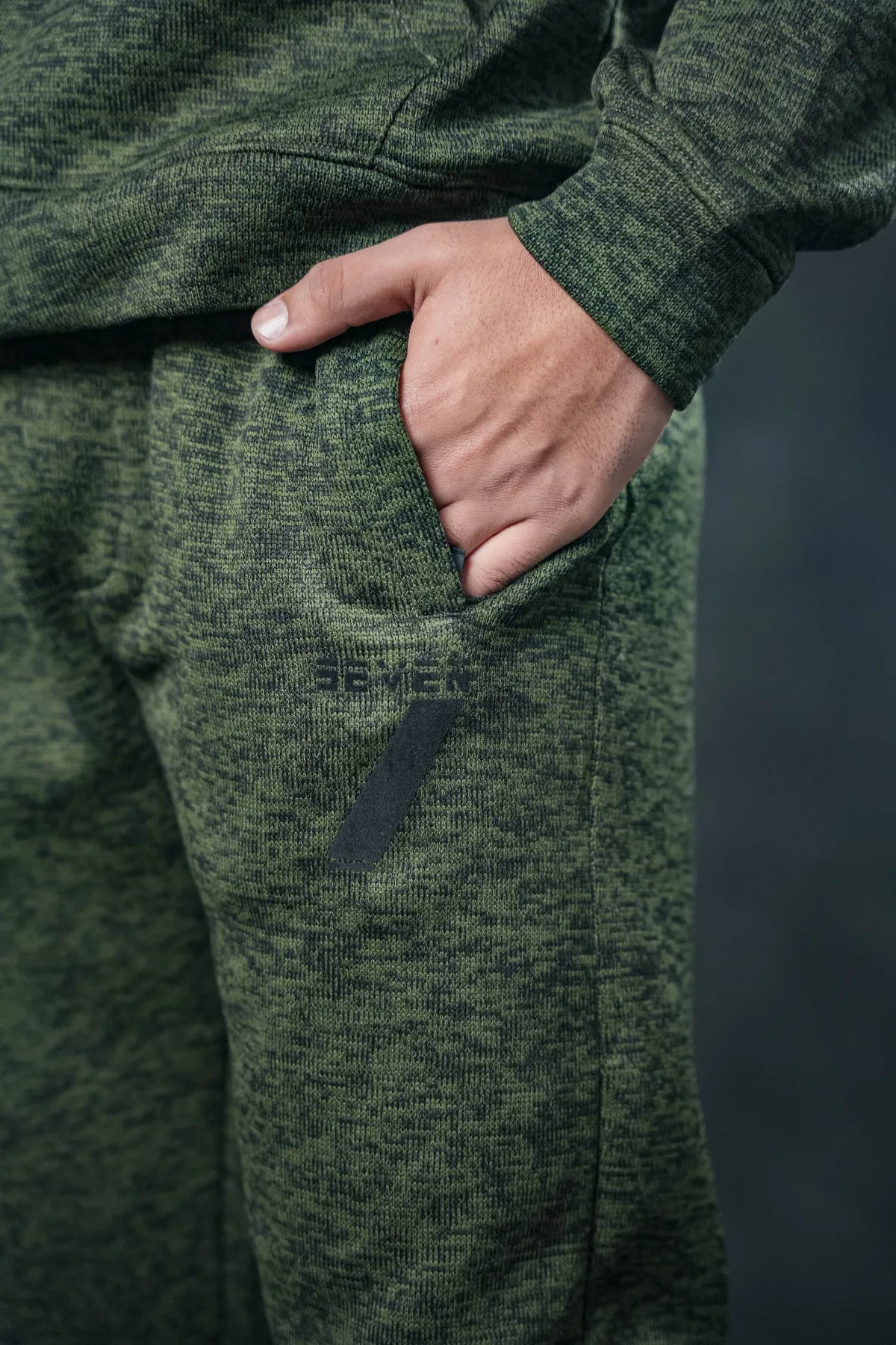 SEVEN Forest Green Textured Tracksuit - Deep Winter Edition