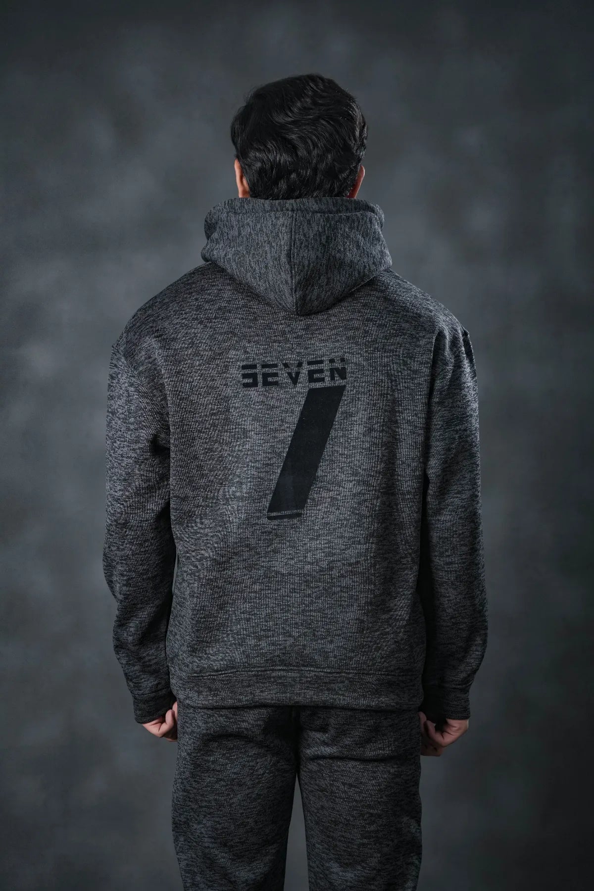 SEVEN Obsidian Black Textured Tracksuit - Premium Knit Edition
