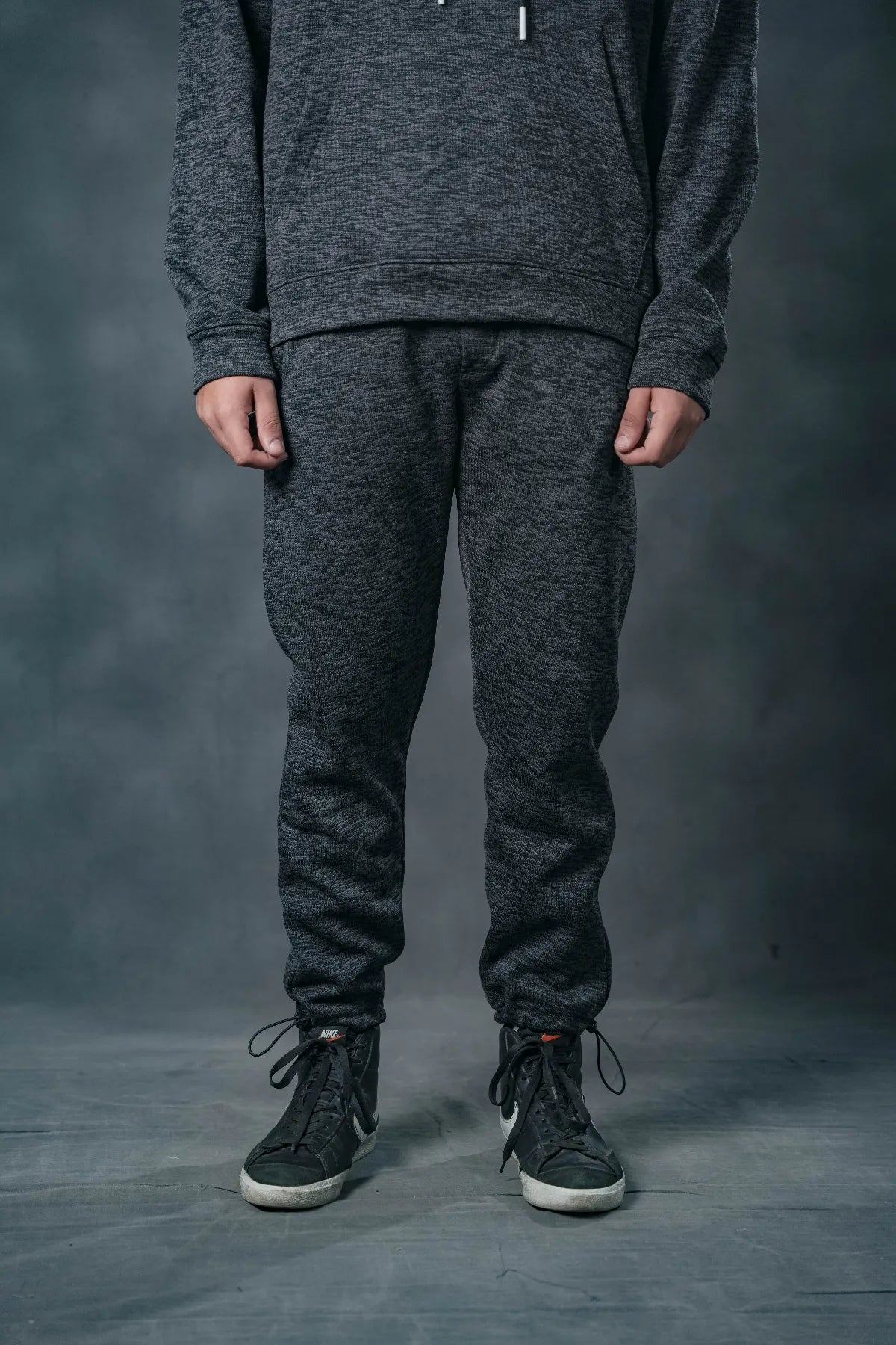 SEVEN Obsidian Black Textured Tracksuit - Premium Knit Edition