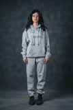 SEVEN Women's Cloud Grey Textured Tracksuit - Athleisure Comfort