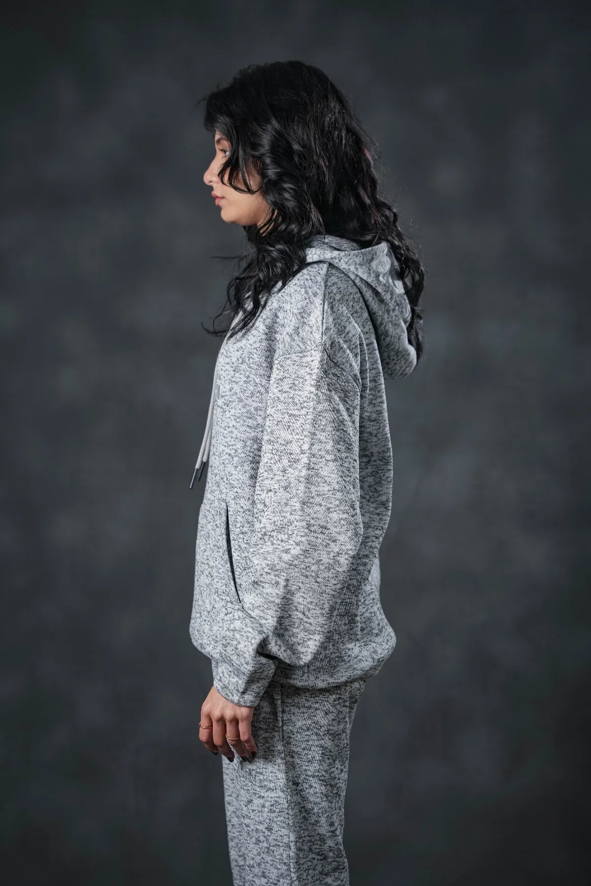 SEVEN Women's Cloud Grey Textured Tracksuit - Athleisure Comfort