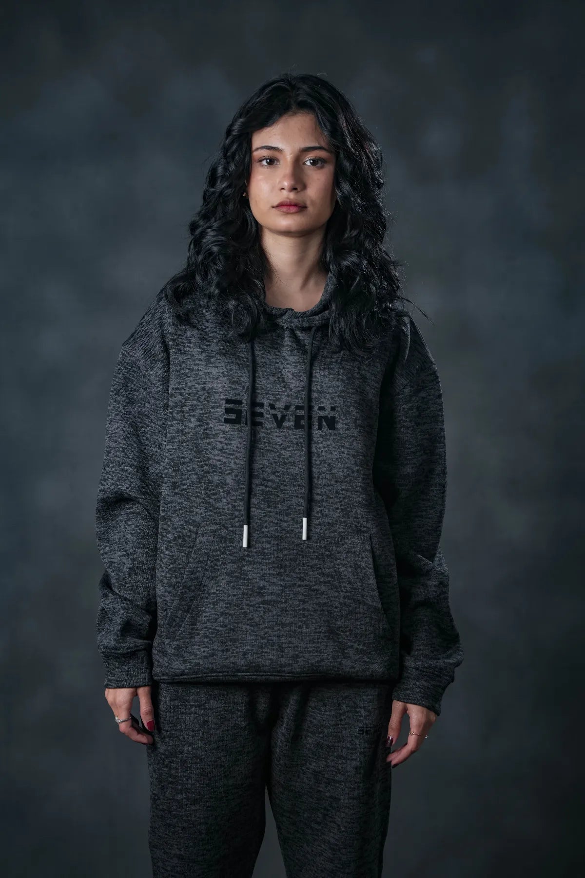 SEVEN Women's Shadow Knit Tracksuit - Core Black Comfort