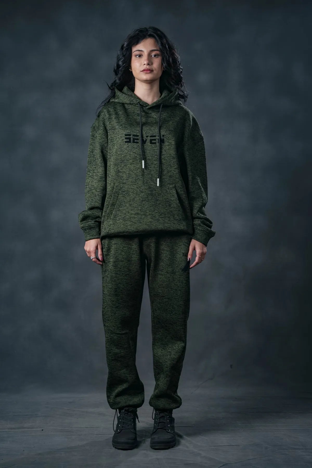 SEVEN Women's Deep Forest Textured Tracksuit - Utility Knit