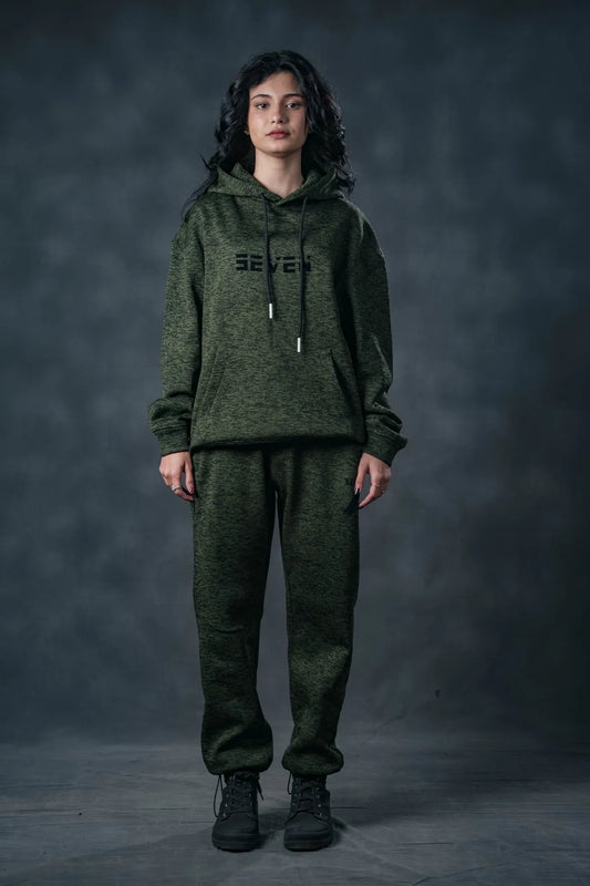 SEVEN Women's Deep Forest Textured Tracksuit - Utility Knit
