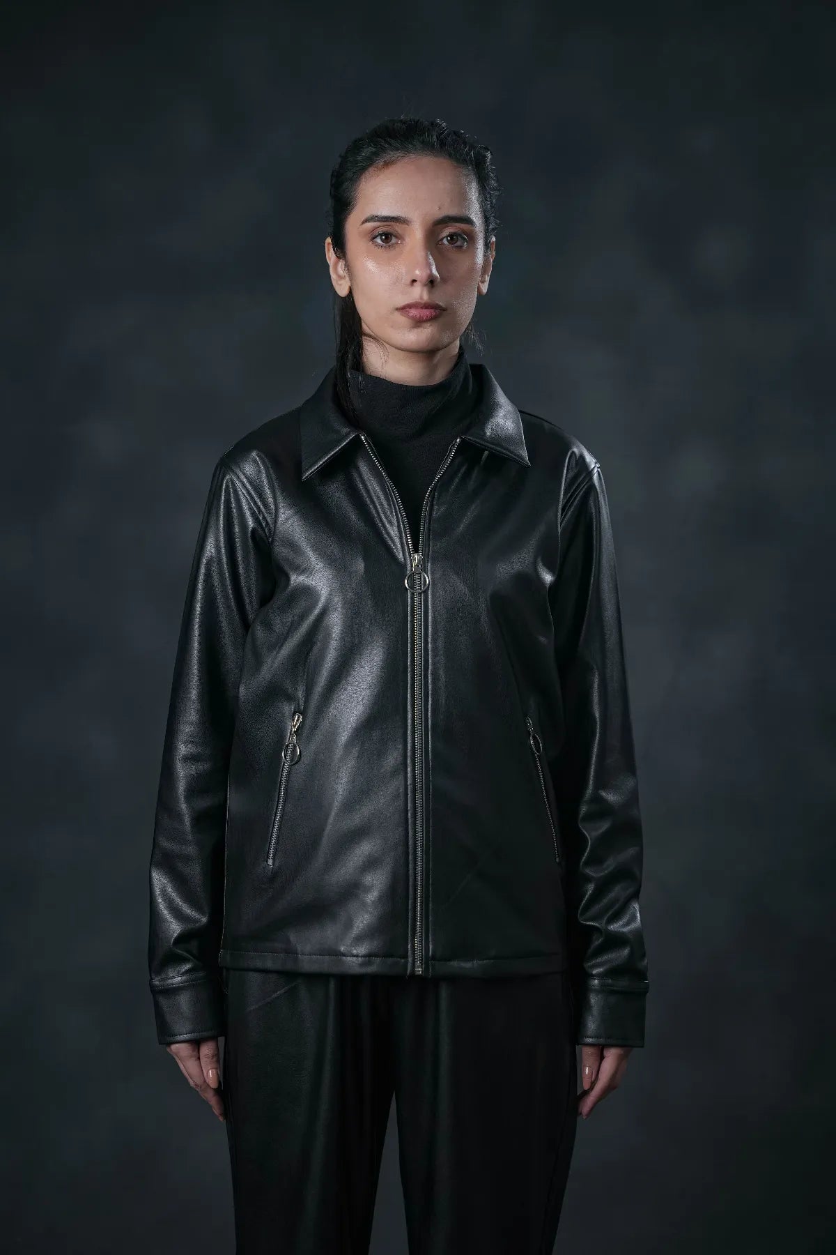 SEVEN Women's Obsidian Faux Leather Set - Monochromatic Utility