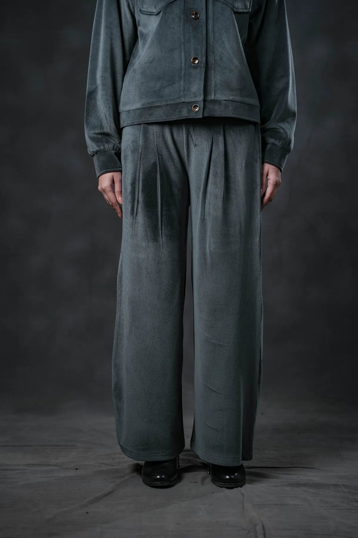 Ash Mist Velvet Co-ord Set