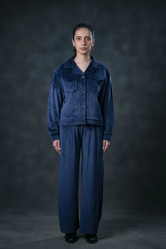 Midnight Sapphire Velvet Co-ord Set