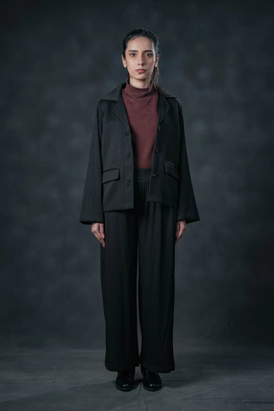 Midnight Pleated Power Set