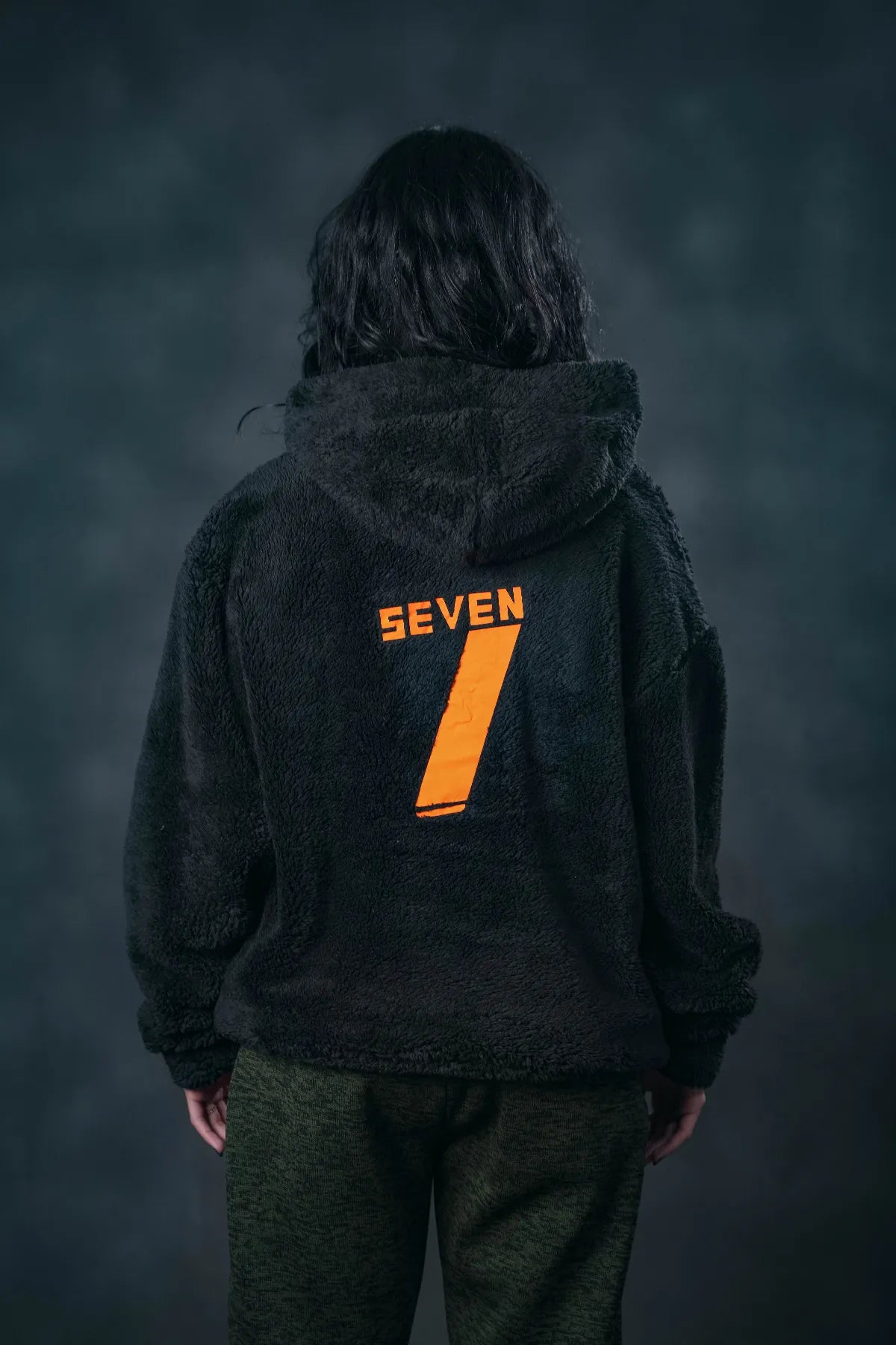 Black Plush Hoodie – SEVEN Signature Edition
