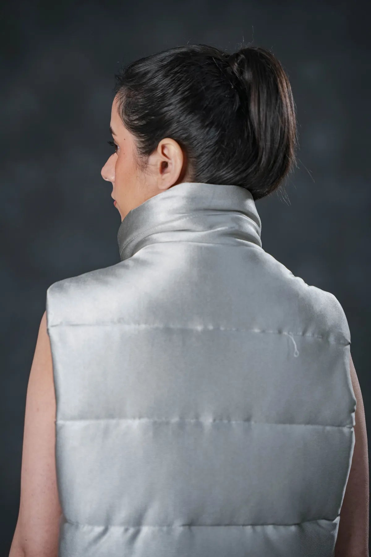 Silver Storm Sleeveless Puffer Vest