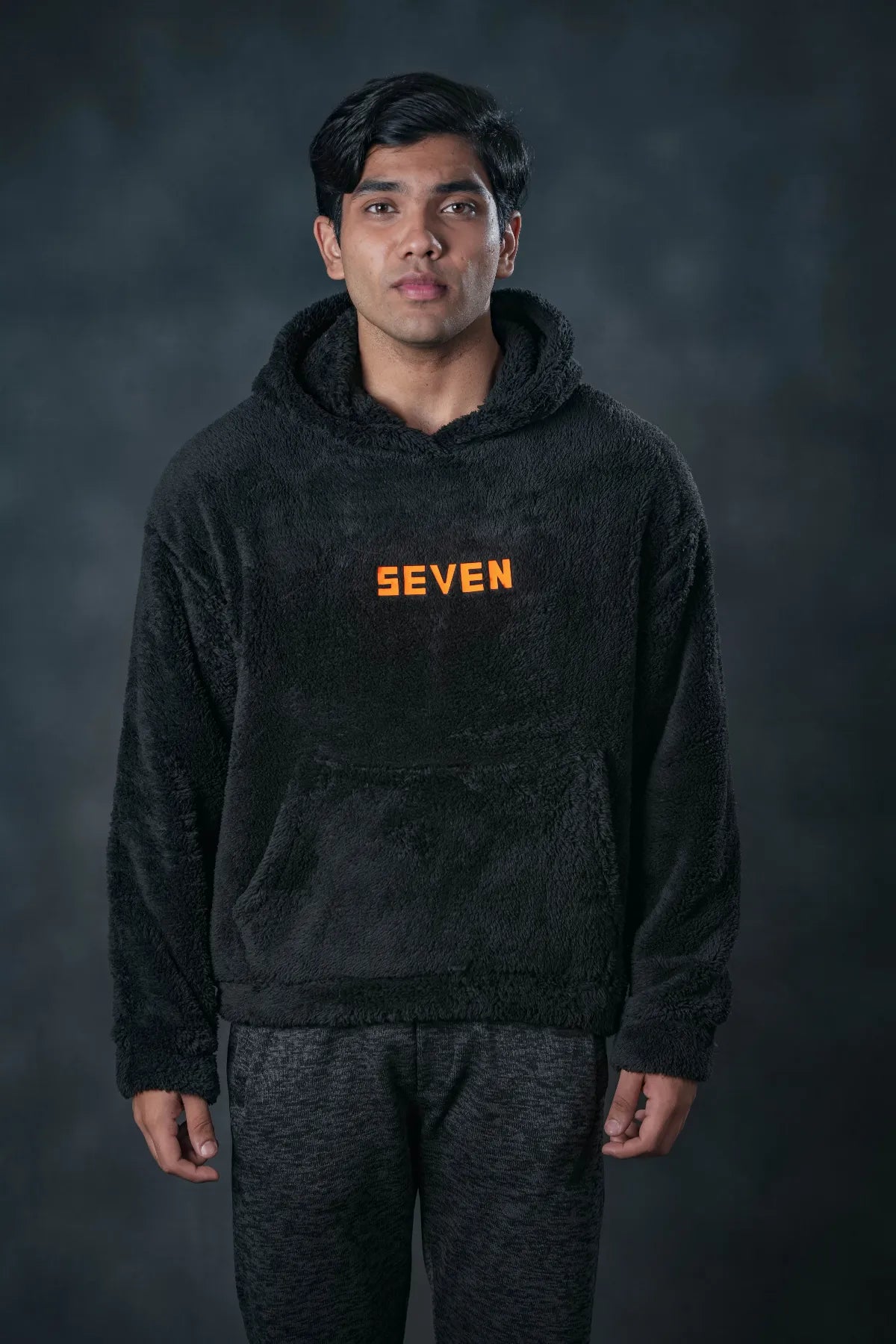 Black Plush Hoodie – SEVEN Street Edition