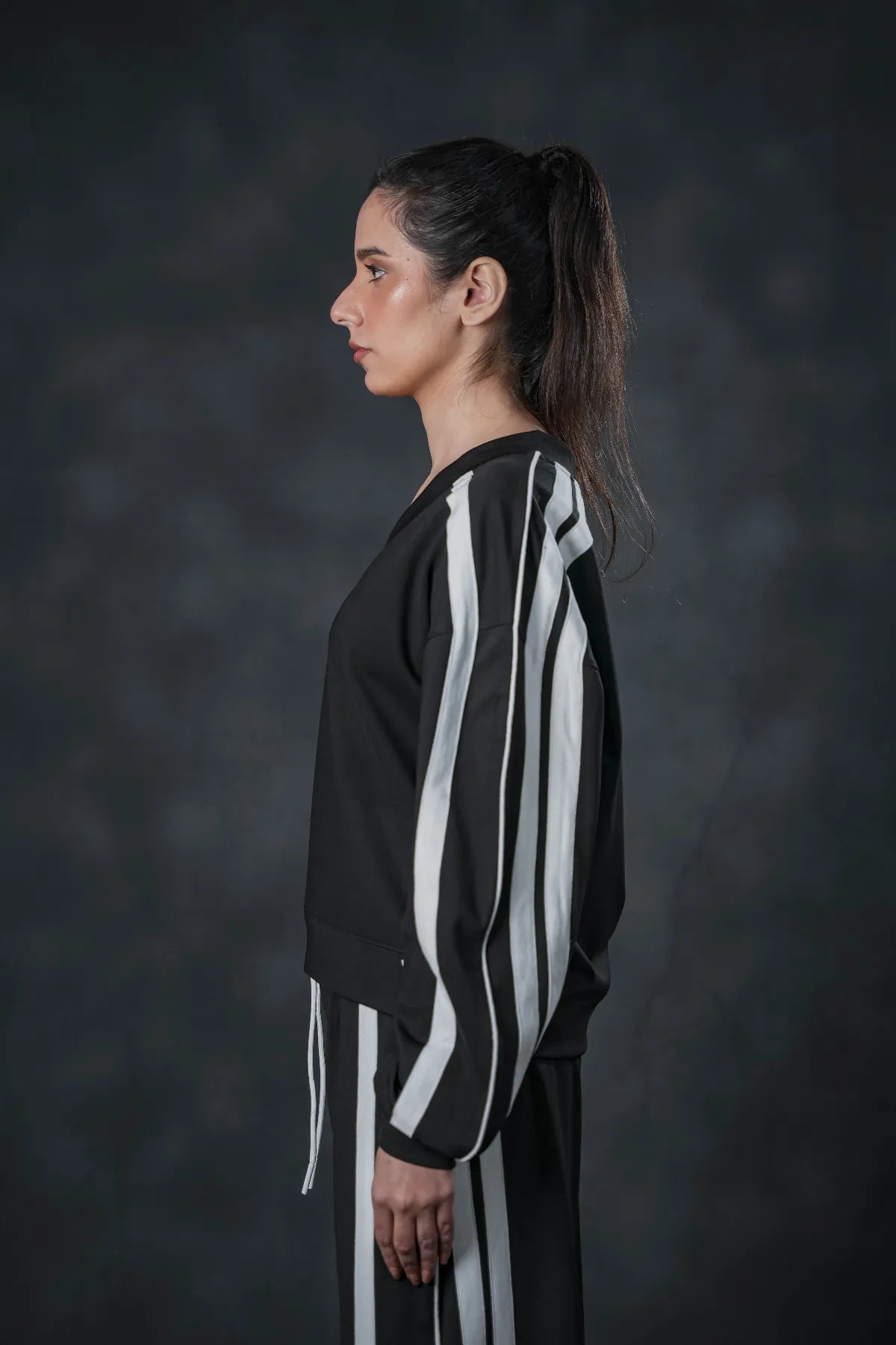 Urban Line V-Neck Tracksuit – Monochrome Flow Edition
