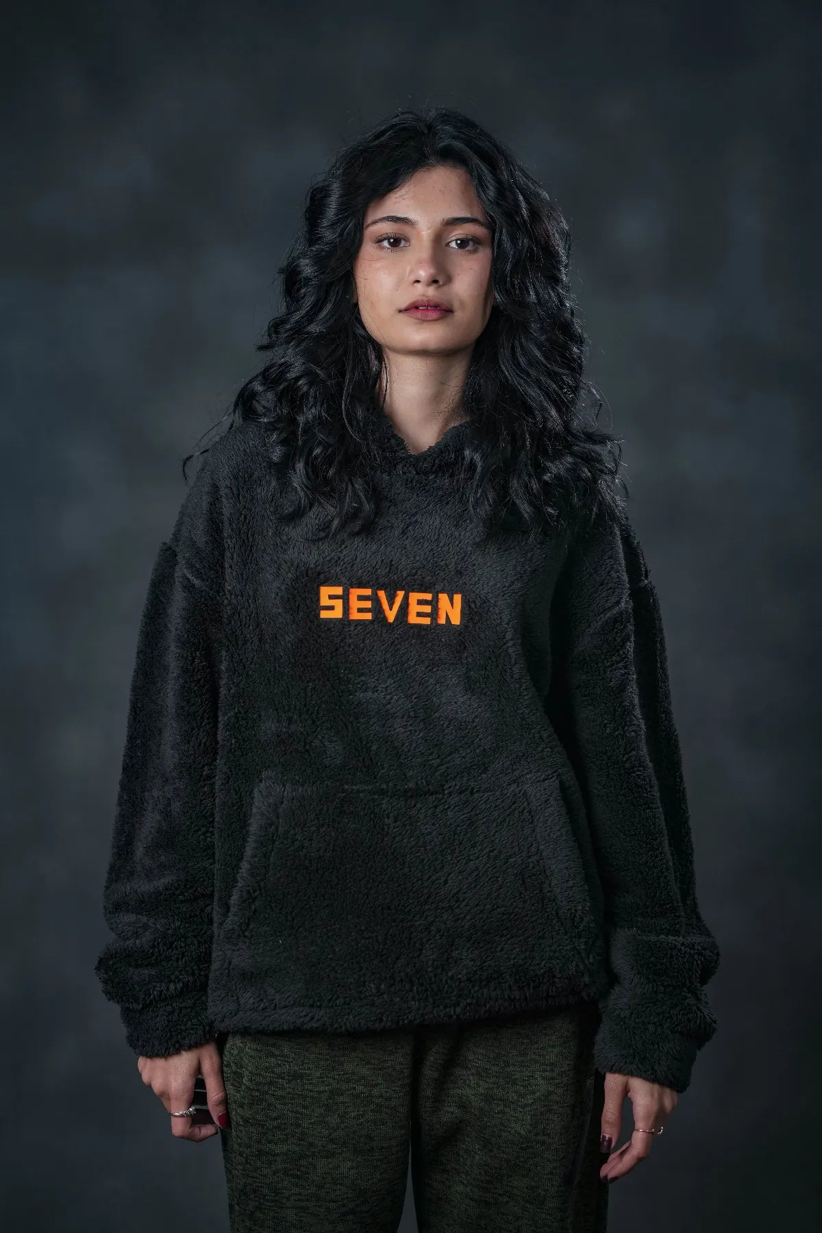 Black Plush Hoodie – SEVEN Signature Edition