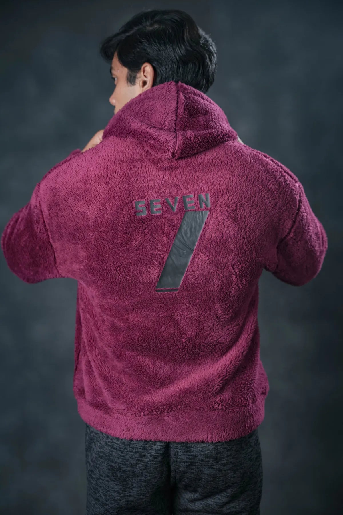 Maroon Plush Hoodie – Signature SEVEN Edition