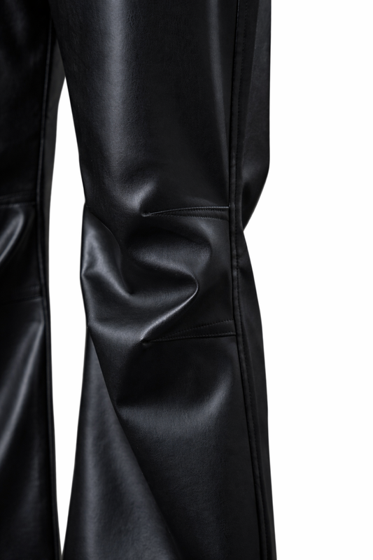 Black Leather Pants-Men