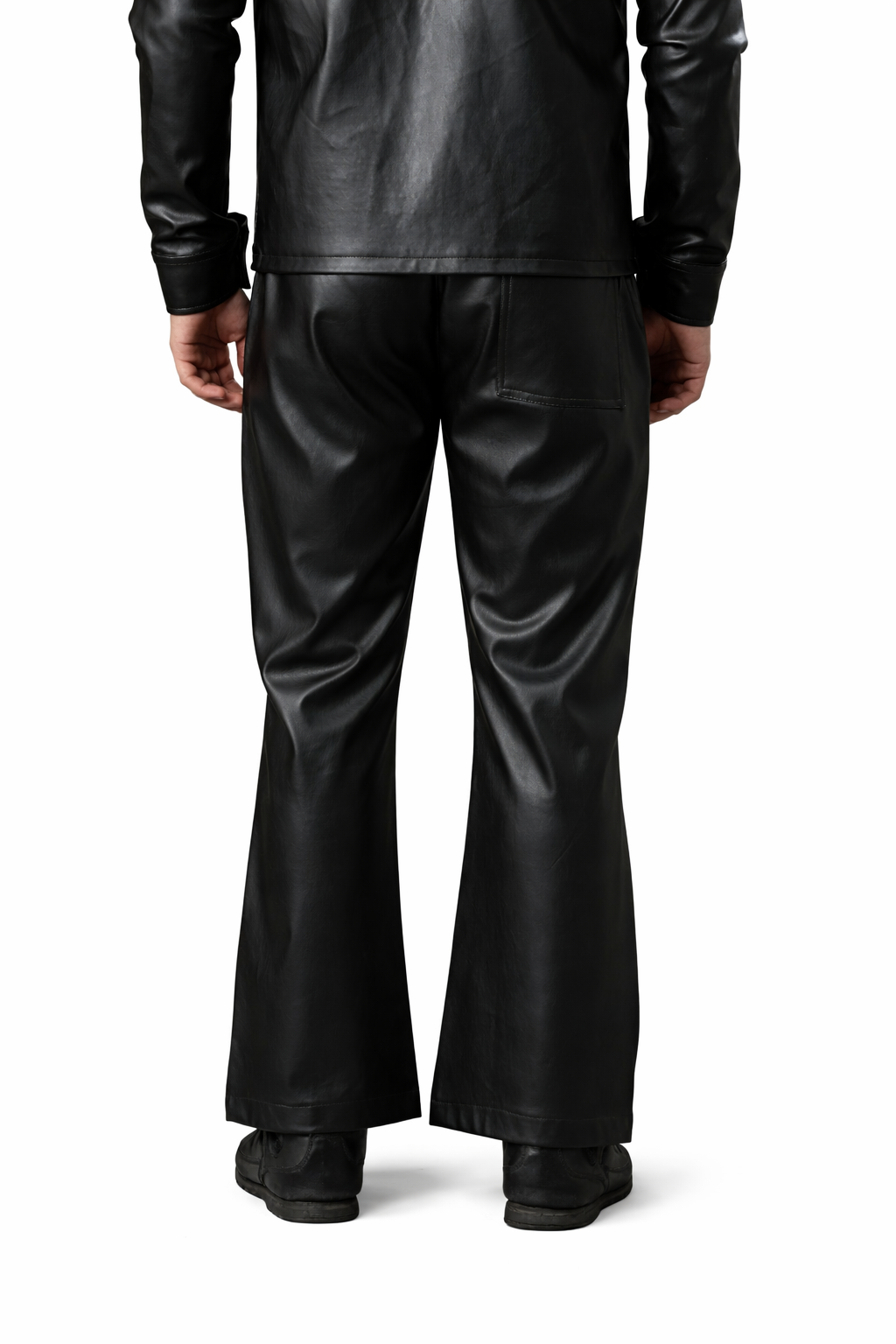 Black Leather Pants-Men
