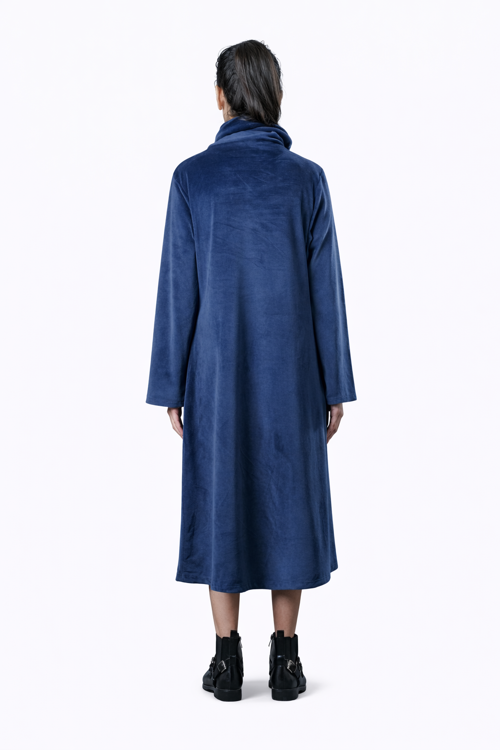 Blue Velvet Dress – Loose Fit – Women