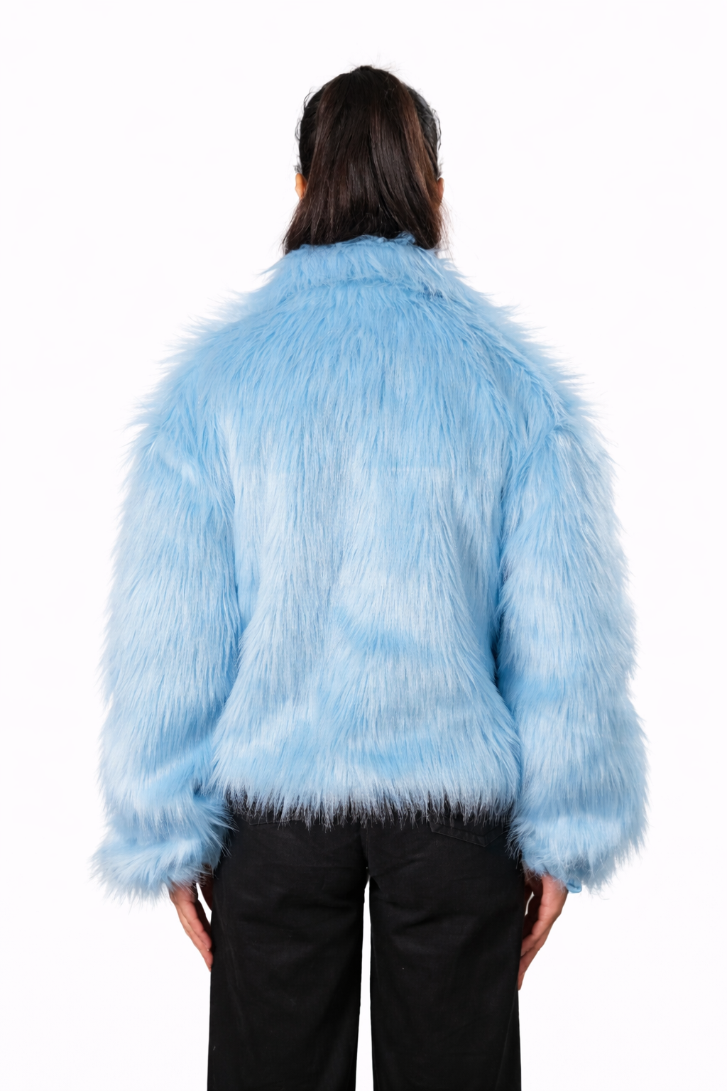 Blue Fur Jacket – Loose Fit – Women