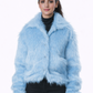 Blue Fur Jacket – Loose Fit – Women