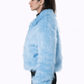 Blue Fur Jacket – Loose Fit – Women
