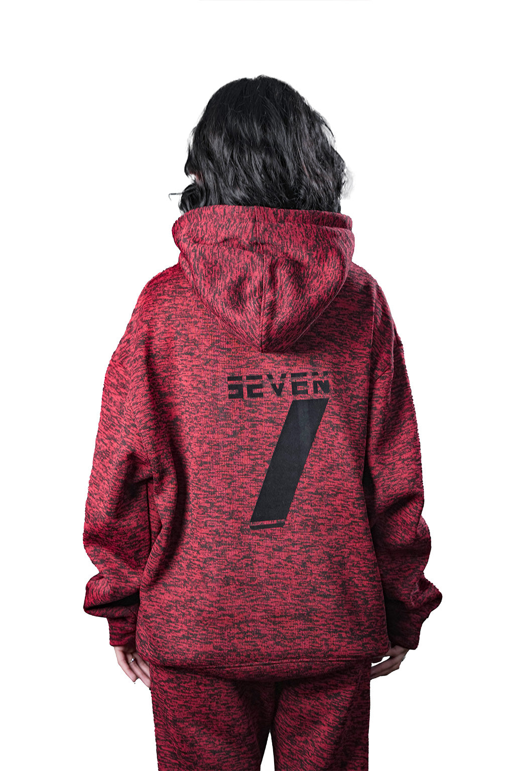 Red Textured Tracksuit – Loose Fit – Unisex