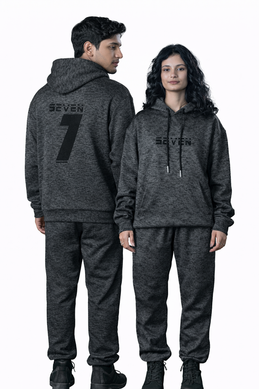 Black Textured Tracksuit – Loose Fit – Unisex