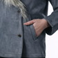 Grey Fur Collar Jacket – Regular Fit – Women