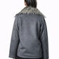 Grey Fur Collar Jacket – Regular Fit – Women