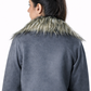 Grey Fur Collar Jacket – Regular Fit – Women