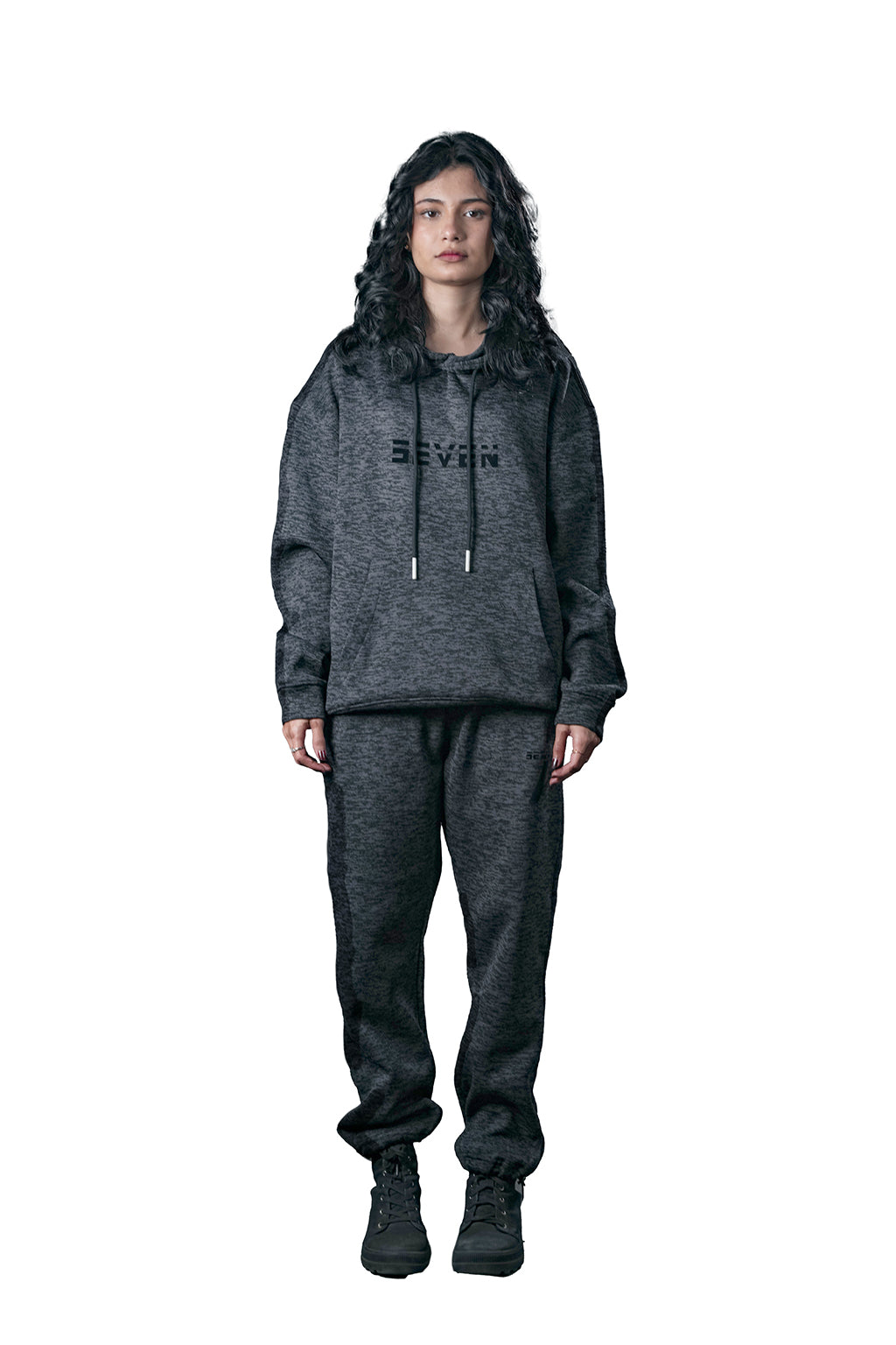 Black Textured Tracksuit – Loose Fit – Unisex