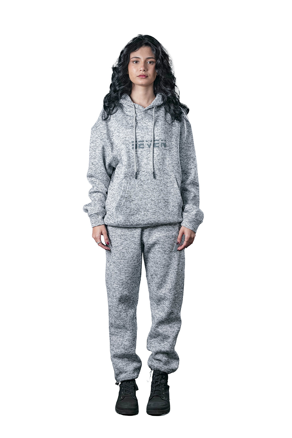 Grey Textured Tracksuit – Loose Fit – Unisex