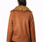 Brown Fur Collar Jacket – Loose Fit – Women