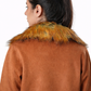 Brown Fur Collar Jacket – Loose Fit – Women