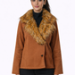 Brown Fur Collar Jacket – Loose Fit – Women
