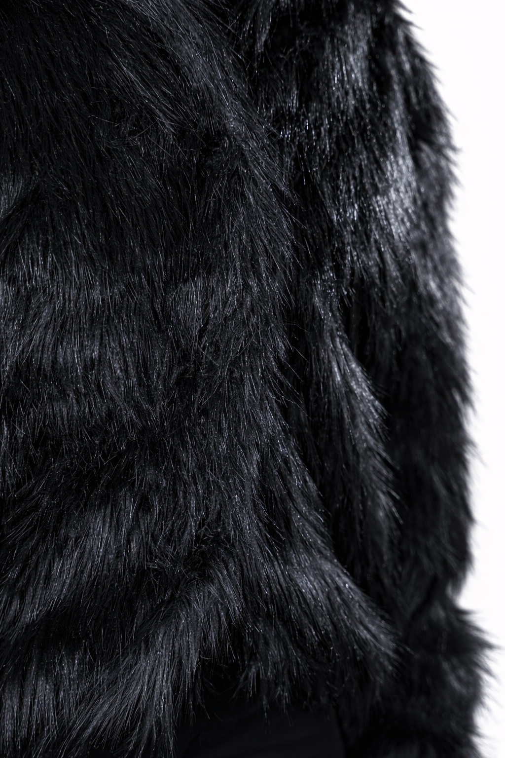 Black Fur Jacket – Loose Fit – Women